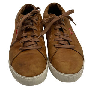 CHROME Brown Leather Mesh Lace-up Low Top Casual Work Sneakers